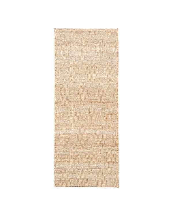 Prírodný jutový koberec obdĺžnikové tvaru o rozmere 130 x 85 cm.