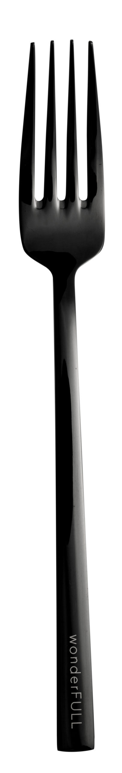 Nádherný nadčasový dizajn nerezového príborového setu v čiernej farbe s jemným gravírovaným nápisom na rúčke príboru pozostáva z 5 ks.