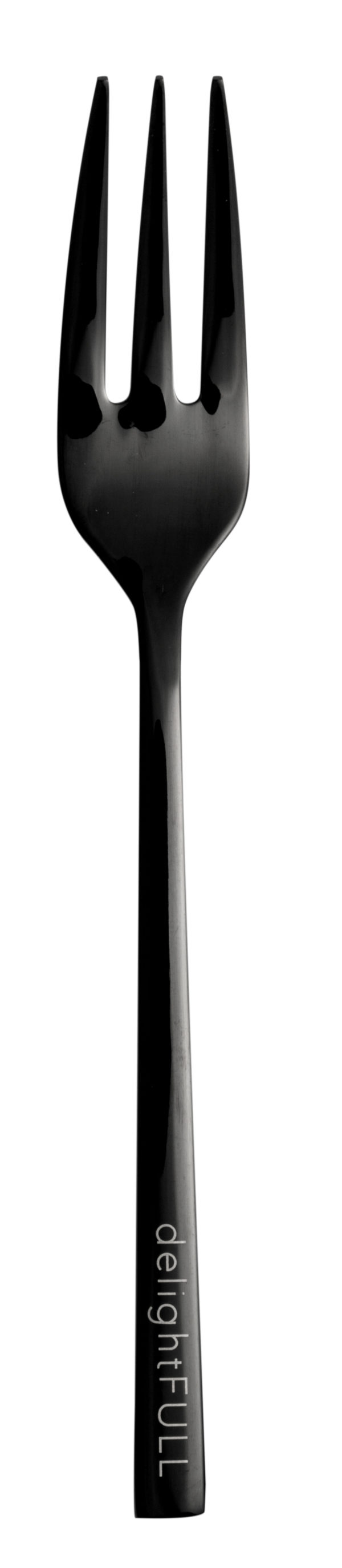 Nádherný nadčasový dizajn nerezového príborového setu v čiernej farbe s jemným gravírovaným nápisom na rúčke príboru pozostáva z 5 ks.