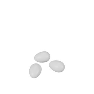 Dekoračné keramické vajíčko o veľkosti 3 x 2 cm vo farbách sivej s bodkami, bielej a pieskovej vhodné napr. pre Veľkonočnú výzdobu.