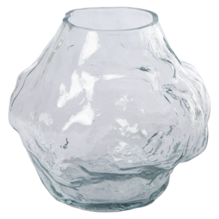 Sklenená váza organického a nepravidelného tvaru imitujúceho poletujúci obláčik. Každý kus je vlastne originál. Priemer 24,5 cm a výška 28 cm.
