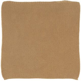 Pletená utierka na riad v tvare štvorca zo 100% bavlny v jantárovej/béžovej farbe. Rozmer 25 x 25 cm.