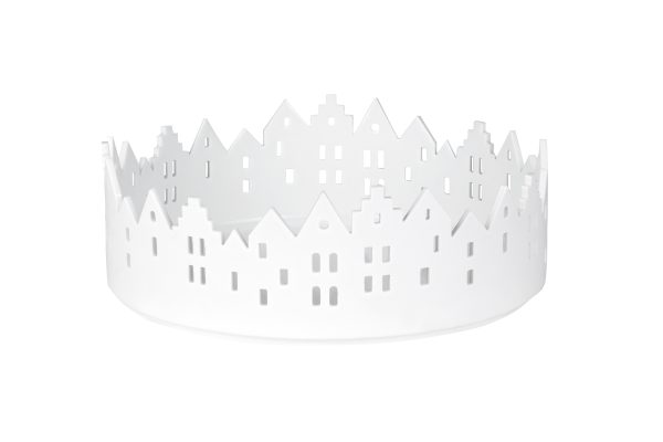 Porcelánová misa RÄDER City vo forme kruhového námestia obklopeného domami z bieleho porcelánu. Výška 7,5 cm s priemerom 20 cm.